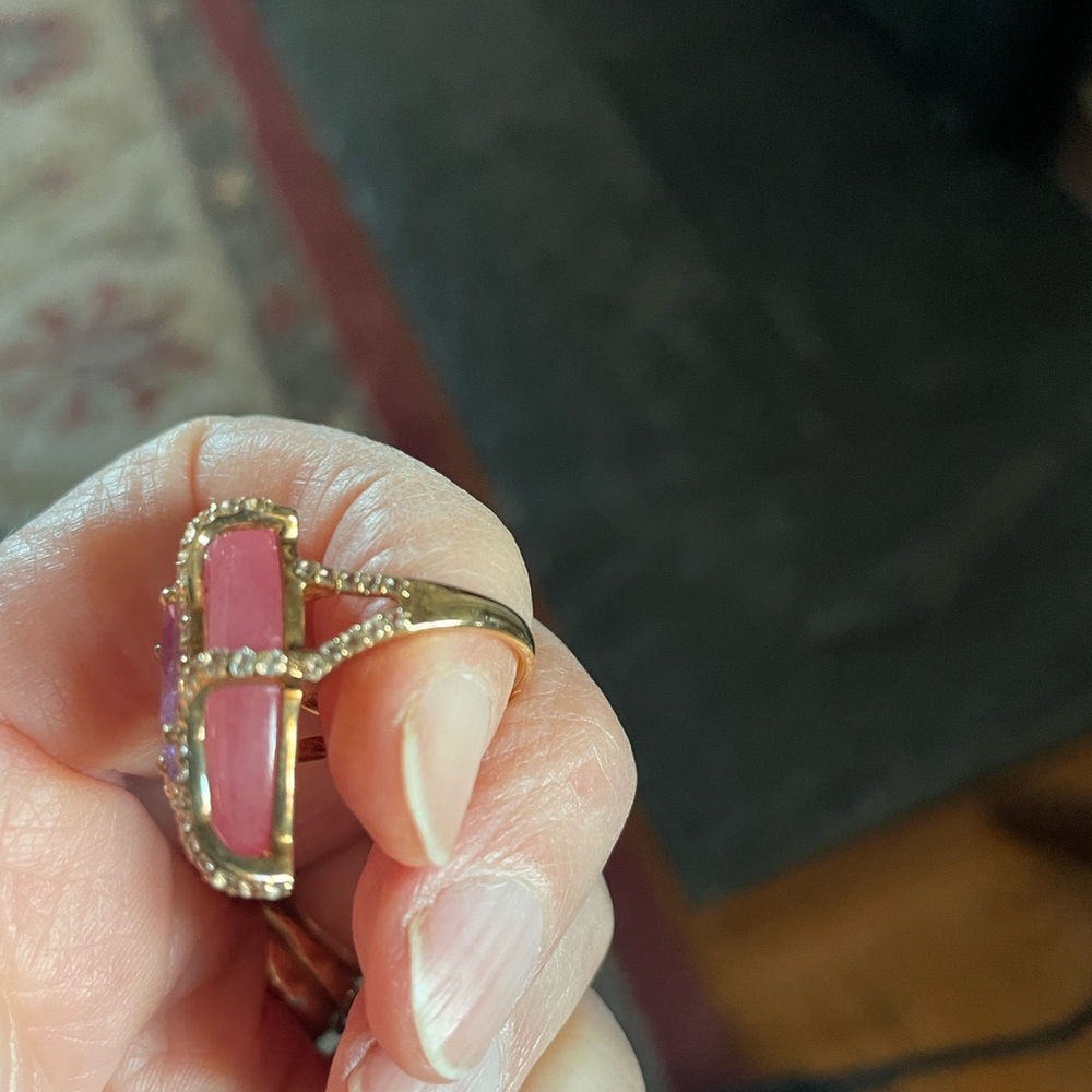 Ross-Simons Gold Ring with Pink and Purple Gemstones - Picture 4 of 7